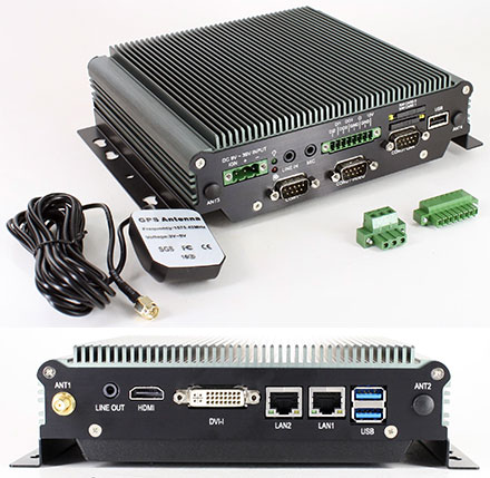 FleetPC-4-D Car-PC (Intel Celeron N3060 2x2.48Ghz, Autostart-Controller, 9-36V Automotive PSU, GPS) [<b>FANLESS</b>]