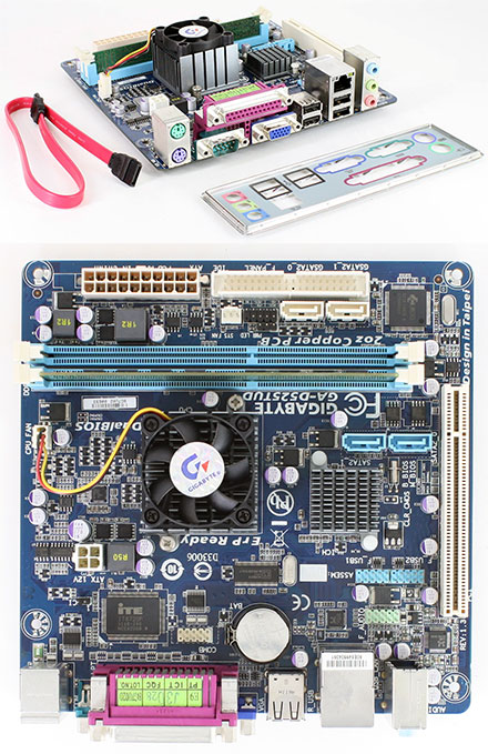 Gigabyte GA-D525TUD (Intel Atom 2x 1.8GHz, Mini-ITX, with 1GB Kingston RAM, 1 year warranty) <b>[REFURBISHED]</b>