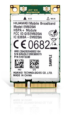HSPA / UMTS / EDGE Mini-PCIe Modem + GPS (Huawei EM820W)