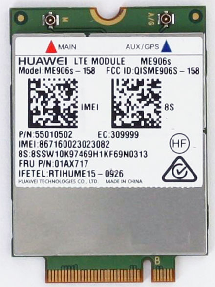 HSPA / UMTS / EDGE / <b>LTE 4G</b> M.2 NGFF Modem (Huawei ME906s-158) [LTE EUROPE]