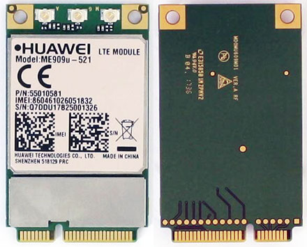 HSPA / UMTS / EDGE / <b>LTE 4G</b> Mini-PCIe Modem (Huawei ME909u-521)