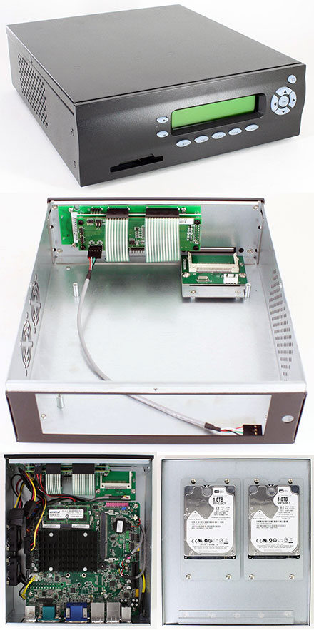 M400-LCD Mini-ITX Appliance enclosure (picoLCD 20x2, CF USB Slot, 2x HDD/SSD)