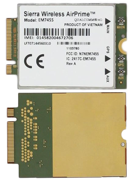 SierraWireless EM7455 AirPrime M.2 NGFF Modem (4G/LTE CAT6 300/50 Mbit)