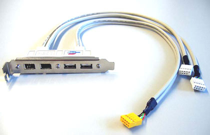 Slotblende mit 2x USB 2.0 und 2x Firewire Anschluss
