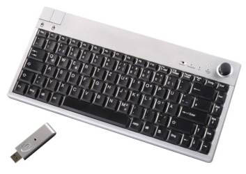 Wireless RF-keyboard with mousestick (10m range) [DE-Layout]