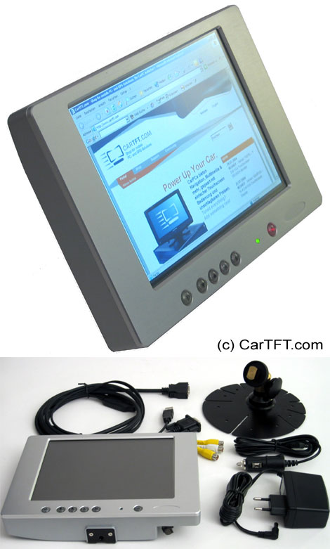 800TSV -- TFT 8" -- VGA und PAL/NTSC -- mit Touchscreen <b>USB</b> und integ. Lautsprechern [silber] (Mindestbestellmenge : 100 Stck)