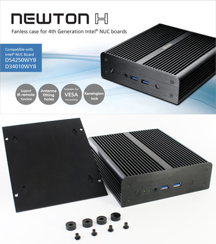 Akasa Newton H enclosure (for Intel NUC D34010WYB/D54250WYB) <b>[FANLESS]</b>