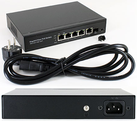 POE Gigabit Switch (4x POE IEEE802.3af/at, 1x LAN, 1x SFP, 60W)