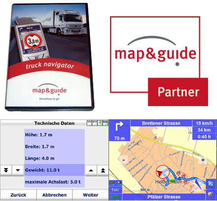 Map&Guide Truck Navigator 5.5 (Europe incl. Eastern Europe, Speech, TMC) [PDA/PC] + USB GPS receiver (Sirf-3 chipset) BUNDLE <b>XMAS-OFFER</b>