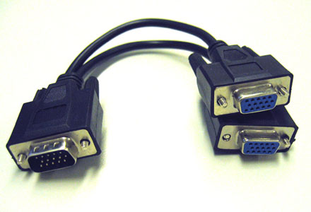 VGA Splitter cable (1xDSUB-15 to 2x DSUB-15)